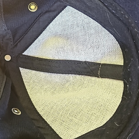 Budweiser hat, navy blue  and tan. 1999 Anheuser Bush. ADJUSTABLE - Picture 5 of 9